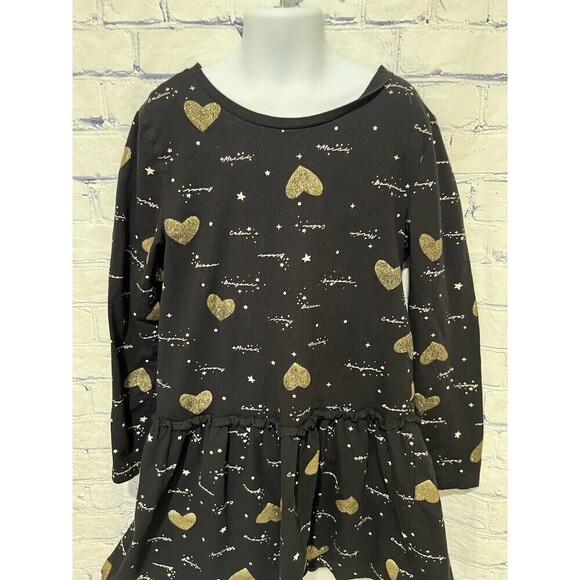 BCBGirls Cotton Spandex Love Dress Black And Gold Large 8/10 - Picture 2 of 7